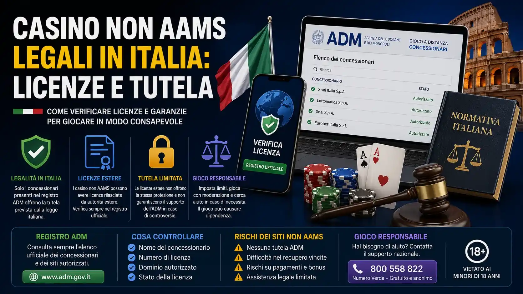 Casino non AAMS legali in Italia: licenze e tutela