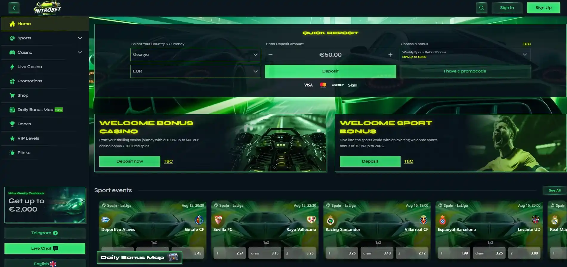 Nitrobet: casino non AAMS Skrill, crypto e carte