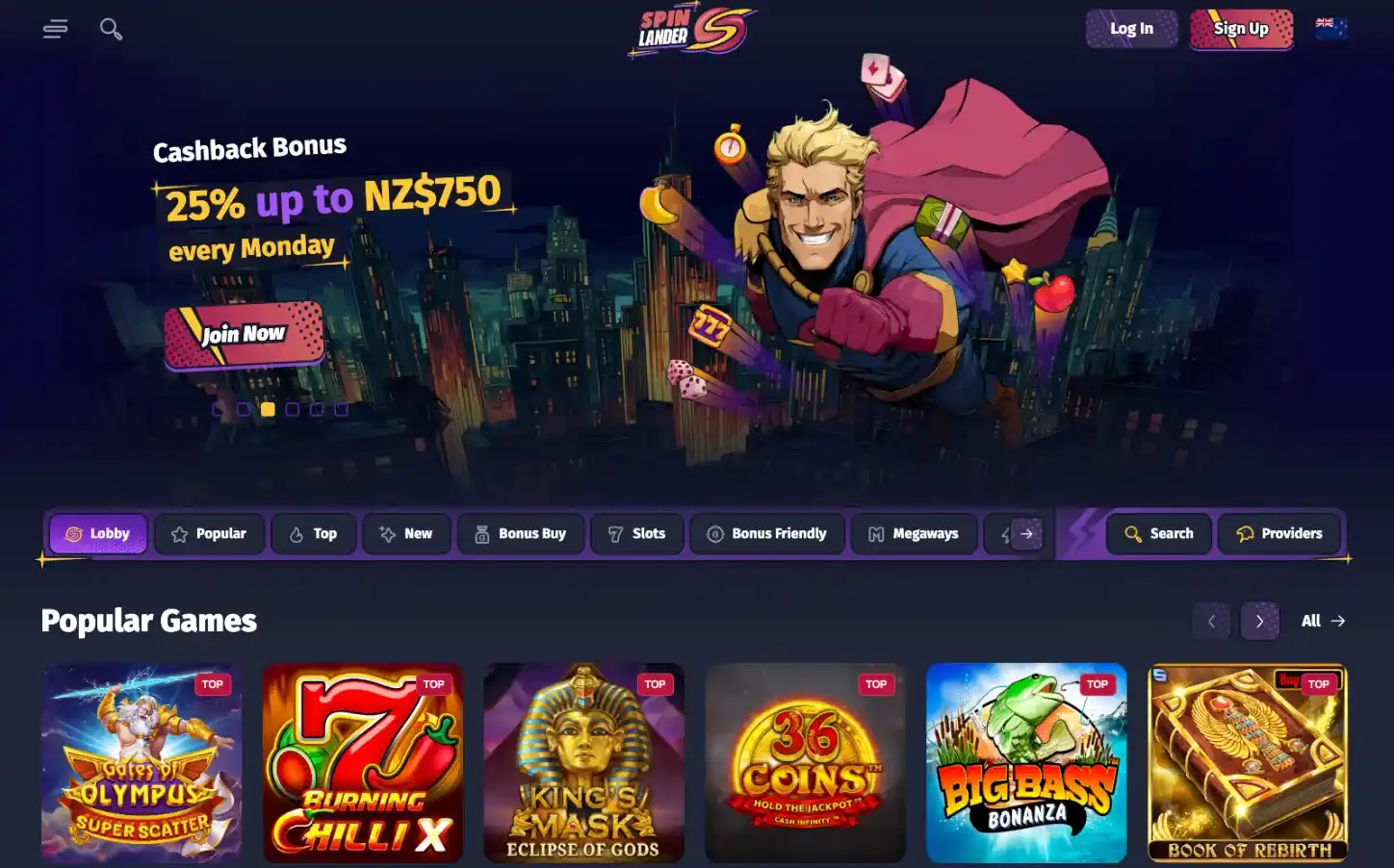 Spin Lander: casino non AAMS Apple Pay e AstroPay